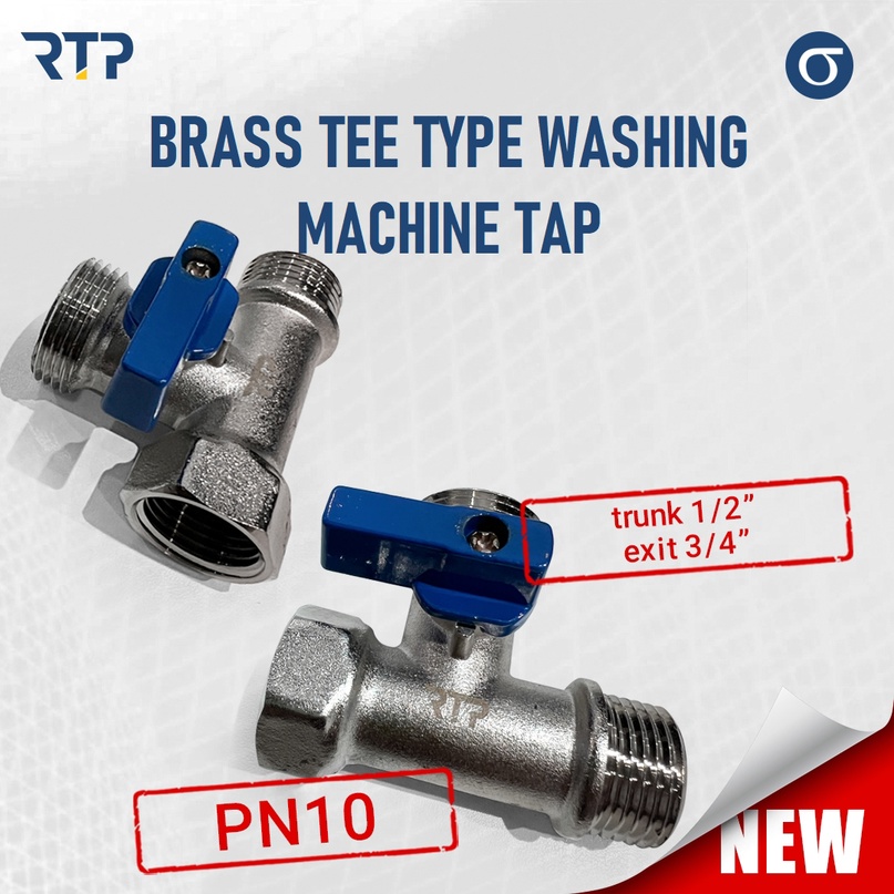 A new item in our Sigma System production lines is a brass tee type washing machine tap.